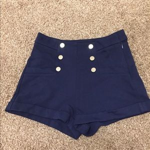 Navy Blue High Rise Shorts